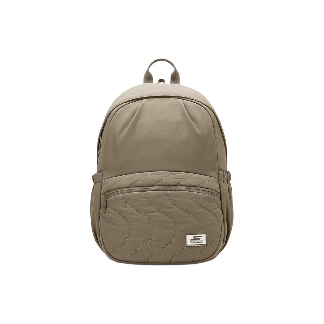 Skechers Sport Series 16L Brand Logo Versatile Portable Fabric Backpack Unisex Backpack Gray Walnut P425U030-00YF Gray Walnut