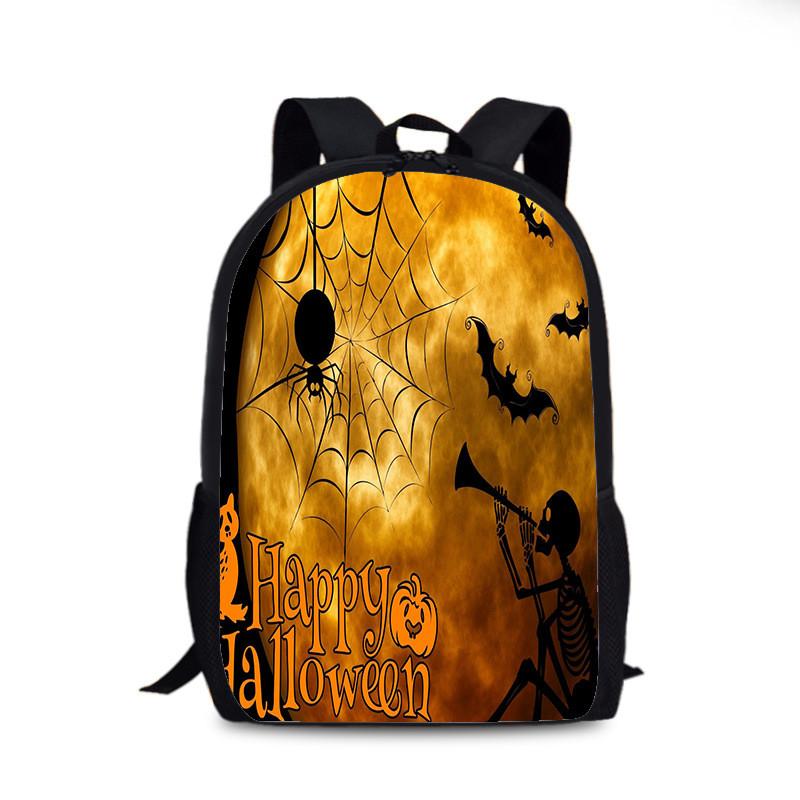 Halloween Fledermaus Kürbis Rucksack Aus Nylonmaterial Für Den Täglichen Gebrauch Und Street Style