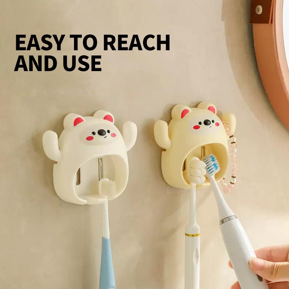4 2 1- Multi Functional Toothbrush Holder Nail Free Adhesive Suitable for Various Toothbrush Holders