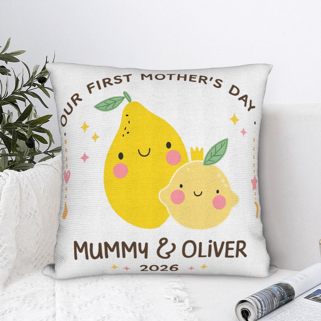 Our First Mothers Day Together Pillow Cover Funny Pillow Case For Couch Sofa Bedroom Soft Pillowcases Gift