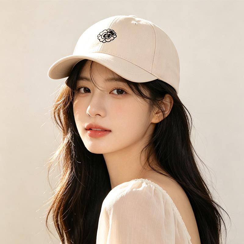 Fashion Hat Korean Hat Women's Spring and Summer Sunflower Embroidered Baseball Cap Men's and Women's Versatile Face Small Summer Shade Cap Tide