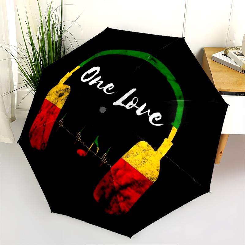 1PC Music Theme Umbrella Portable Folding Umbrella Iron Frame Hole Bone Structure Outdoor Home Umbrella A22