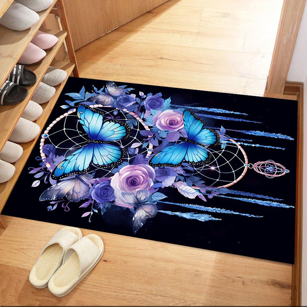 Butterfly Dream Catcher Floor Mat Design for Dining Room Balcony Entryway Dormitory Anti-slip Rug Office Home Decor Wedding Party Gift
