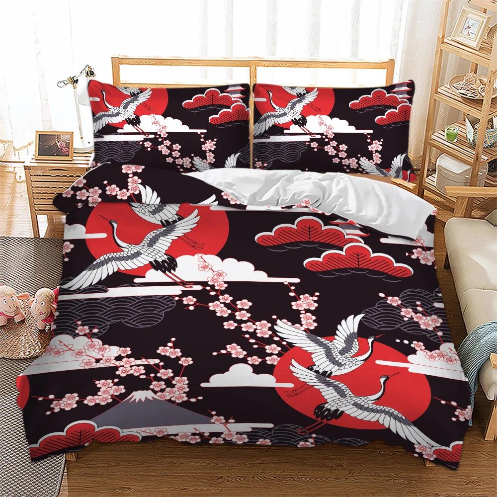 Super King Bedding Set For Elastic Band Cotton Flower Fairy Bird Red Quilt Cover Double Pillowcase Wedding Bedding Set King Bed