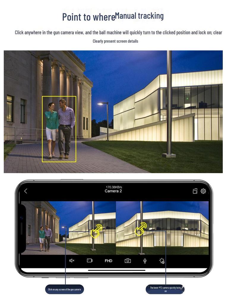 ICSee WiFi Dual-Screen Outdoor Camera with 6MP HD and Full-Color Night Vision