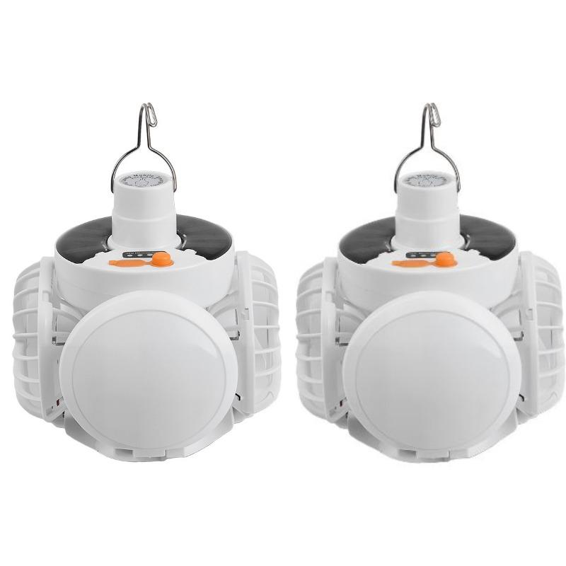 Solar camping barbecue fan light 2-in-1 portable solar adjustable suspension angle suitable for camping barbecue, RV, yard, emergency backup