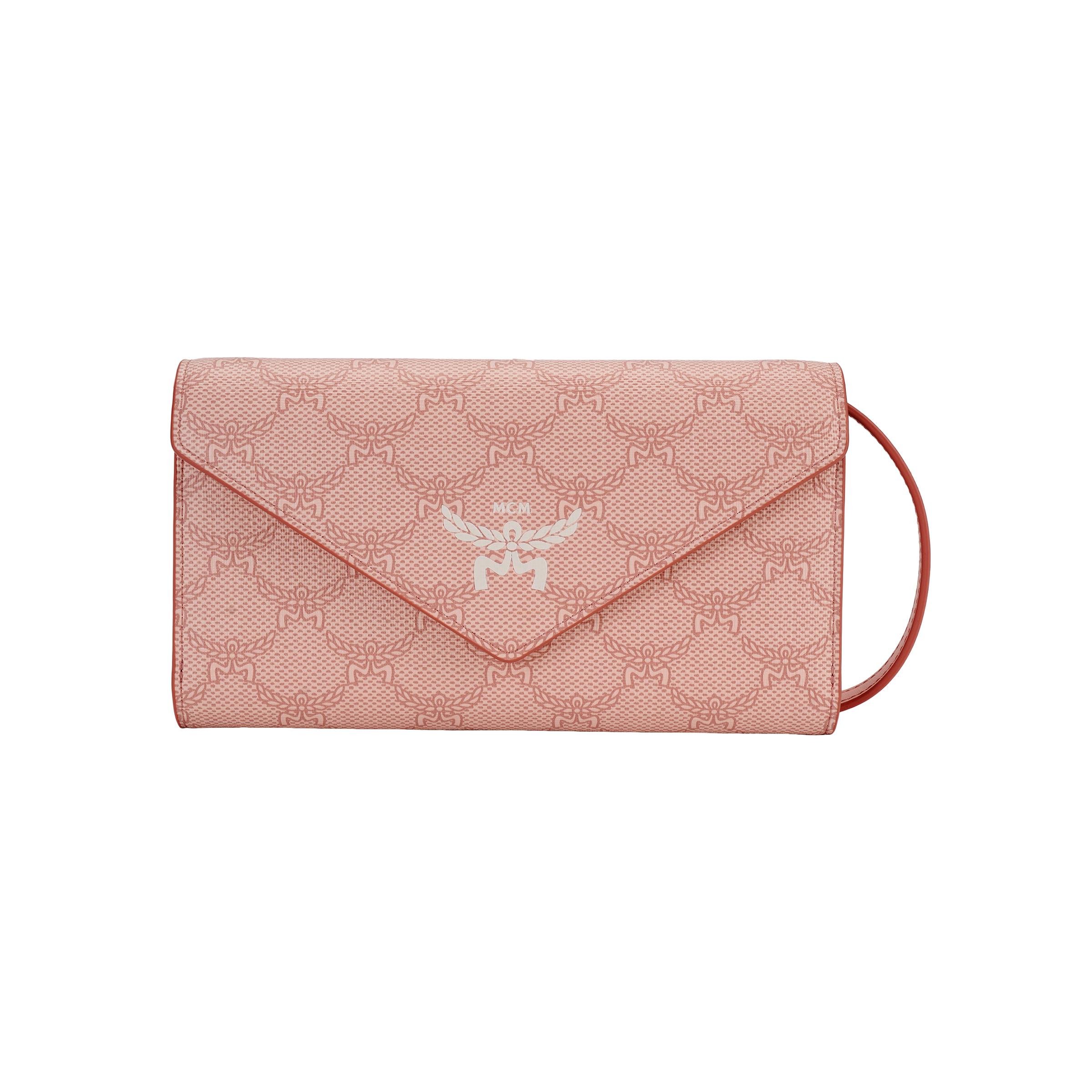

MCM Himmel Logo Laurel Leaf Inlay Design Napa Leather Shoulder Crossbody Wallet Large Women Wallet Pink MYLFSAC03P6001 Basic Set (Bag+Dust Bag)