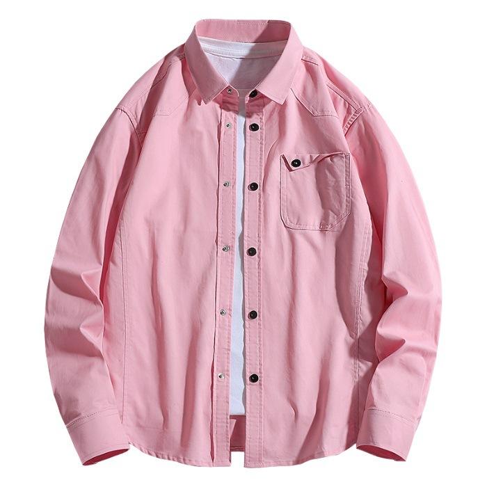 Pure Cotton Long-sleeved Shirt Spring Slim Casual Workwear Solid Color Large Size Spring New Shirt