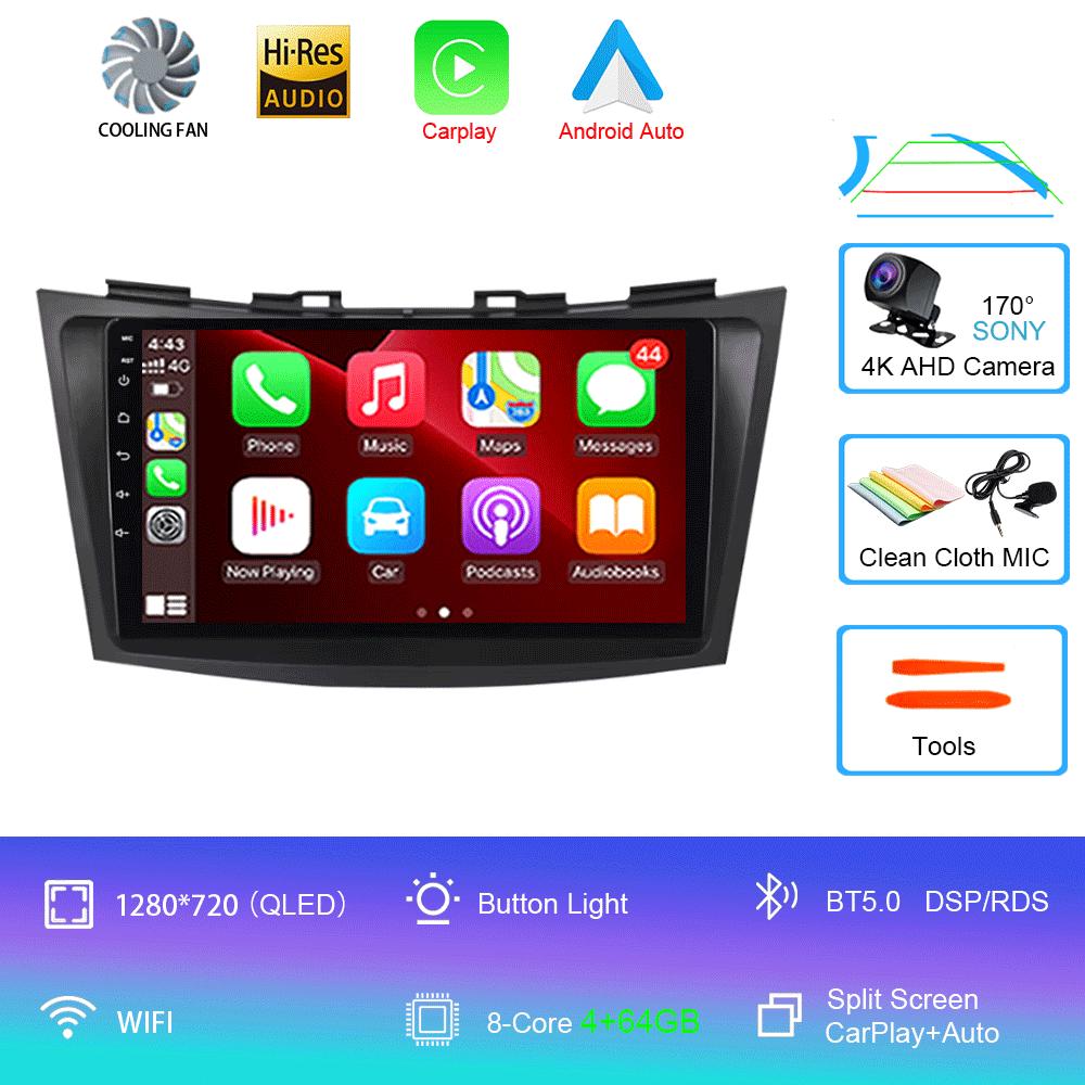 Android 14 For Suzuki Swift 2011-2015 2 Din BT DSP RDS Car Radio Stereo Multimedia Video Player GPS Navigaion Carplay Auto WIFI