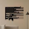 American Flag Gun Art - Black Metal Wall Decor for Indoor Spaces, Perfect for Living Room, Perfect for Room Decor