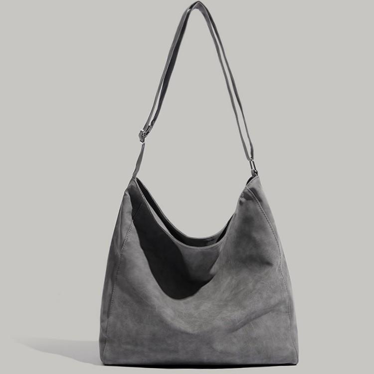 

Korean version of niche design, high-end retro dirt-resistant shoulder bag, new large-capacity lazy style, diagonal cross-tote bag trend серый