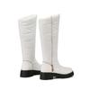 Krazing Pot PU Down Boots Cold-resistant Winter Shoes Med Heels Size 44 Super Size Snow Boots Zipper Round Toe Keep Warm Thigh High Boots