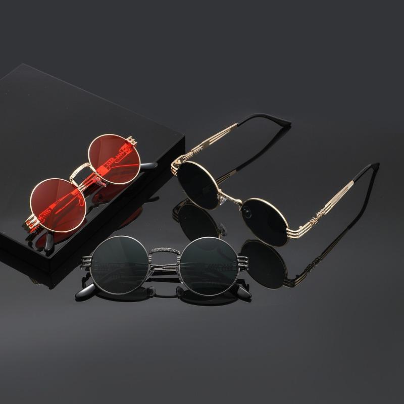 Fashion Round Sunglasses Women Retro Trend Punk Metal Sun Glasses High Quality Classic Men Luxury Brand Eyewear Uv400 Goggles