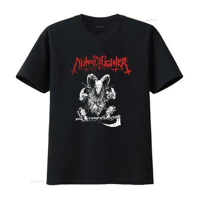 NUNSLAUGHTER T-shirt Bomull Svart Herr Full Storlek S till 5XL DA65 vintage Tvättad Lätt man mode Mångsidig