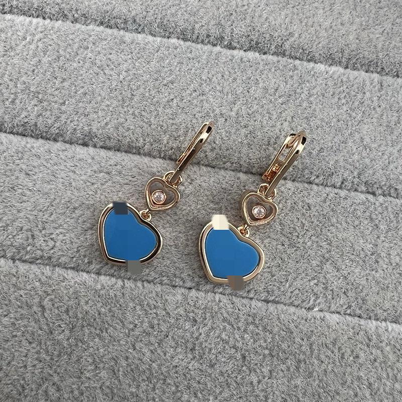 2025 Heart-Shaped Abalone & Diamond Pendant Earrings - Elegant Luxury, Versatile Design