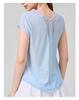 Dam Snabbtorkande Slimmande Yoga T-shirt: Lös, kortärmad fitnessöverdel