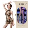 New European and American erotic underwear, sexy lace slit uniform mesh classical embroidered cheongsam set, one piece is sent on behalf of others.