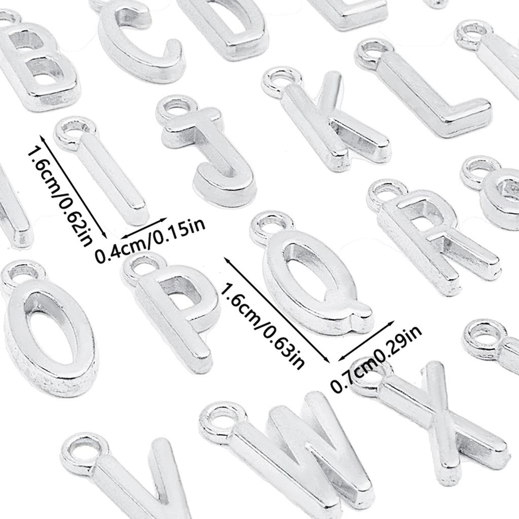 26pcs Charms Alphabet MIxed A- Z Letters Antique Silver Color Pendants Making DIY Handmade Necklace Earrings Finding Jewelry
