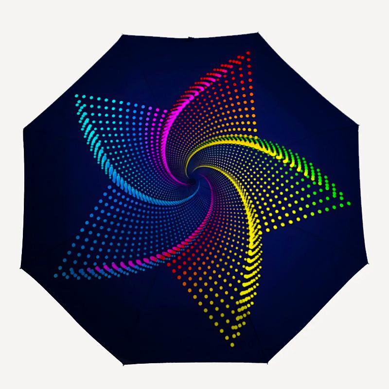 1pc Colorful Spiral Automatic Folding Umbrella - 8-Rib Compact Travel Umbrella Durable & Portable for Outdoor Use, Perfect Gift107