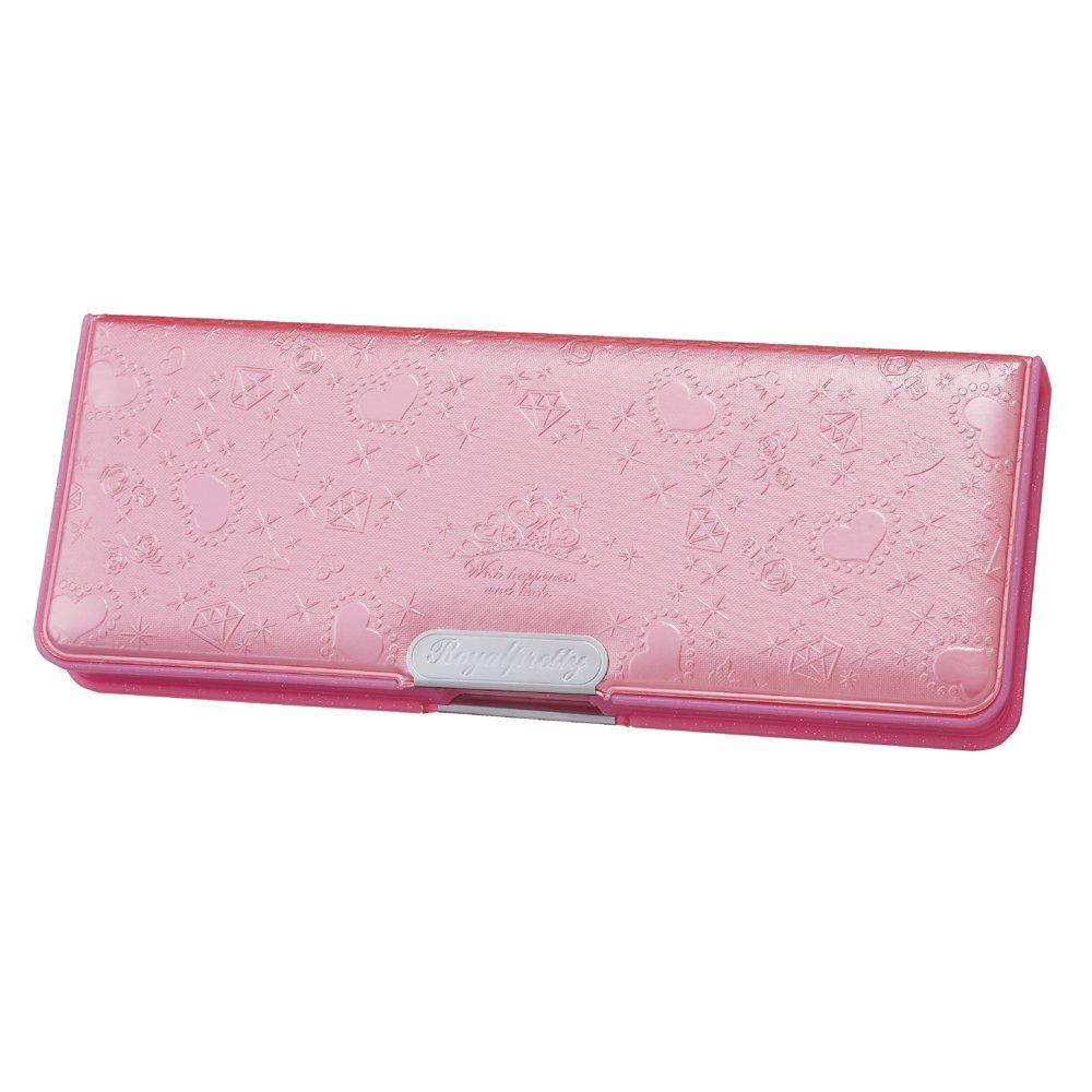 Kutsuwa Glitter Pukkuri 2-Door Pencil Case, Pink, with Shavings, SF007PK