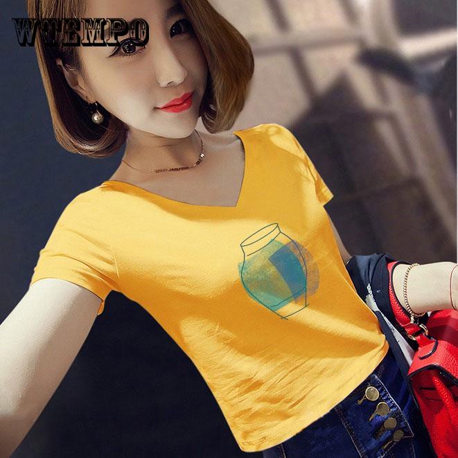 

WTEMPO футболки Femme Custom Vase Drink Cat с логотипом и принтом, рубашки с высокой талией