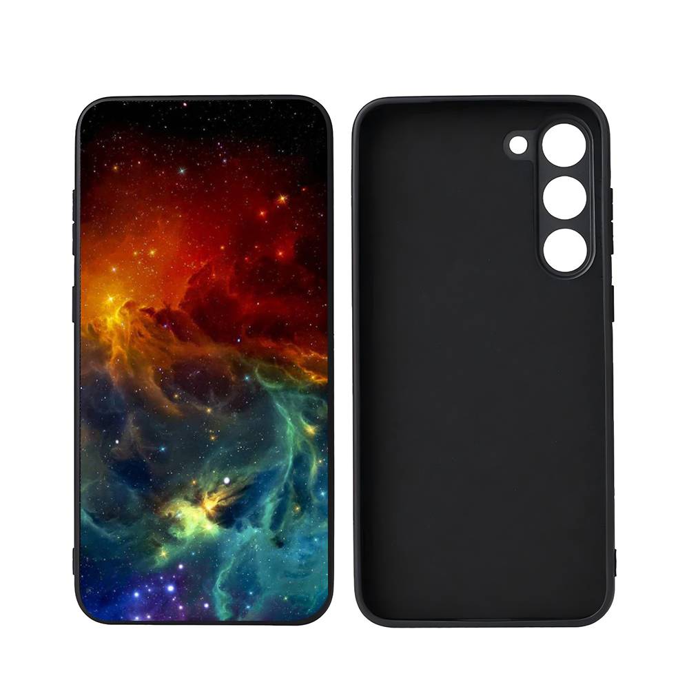 Colorful Space For Samsung Galaxy S23 S24 S25 Ultra S22 Plus S21 Black Soft Case Waterproof Soft Case