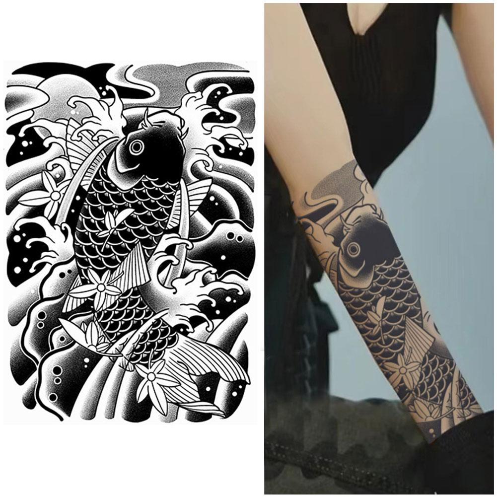  Blossom Arm Juice Tattoo Sticker Semi Permanent Blossom Waterproof Koi Arm Non No G4T7