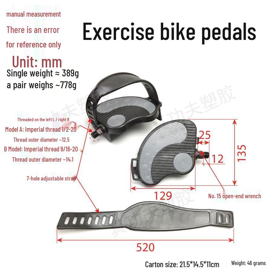 Dynamic Spinning Bike Anti-Slip Exercise Foot Pedals - Bicycle Repair Parts.
