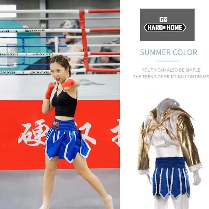 Pantaloni scurți Muay Thai Panglică Kickboxing Box MMA UFC Arte Marțiale Luptă Unisex Bărbați Femei Copii Uscare Rapidă Imprimeu Elastic Talie Înaltă Poliester Antrenament