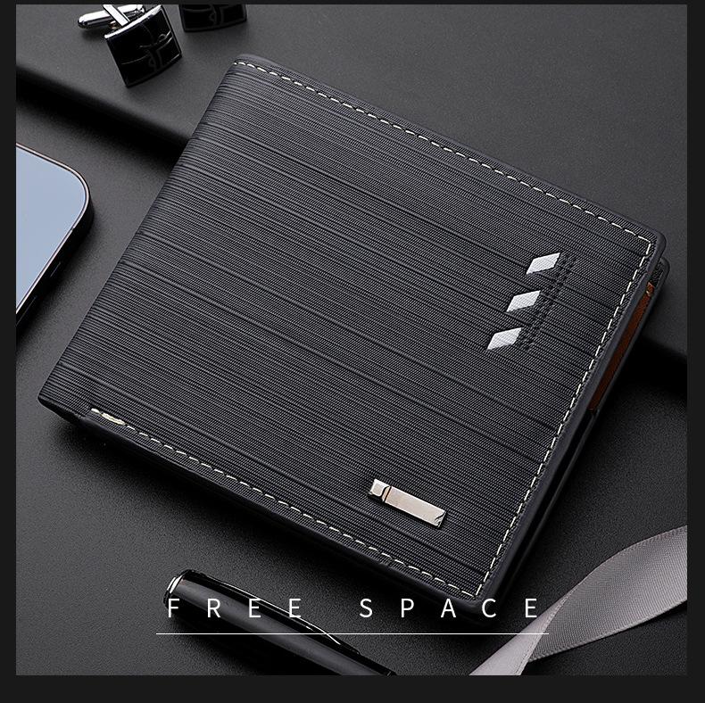 Men's Horizontal PU Leather Wallet - Korean Style Card Holder In-Stock