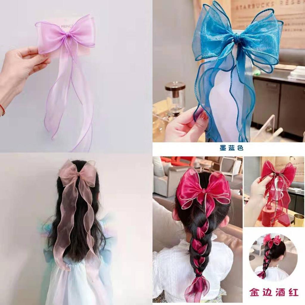 Lengthened Braided Hair with Bow Headwear, Women's Treasure, Children's Hair Clip, Headwear Edge Clip