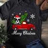 Boston Terrier Christmas Sweatshirt: Dog In Red Truck Pajama