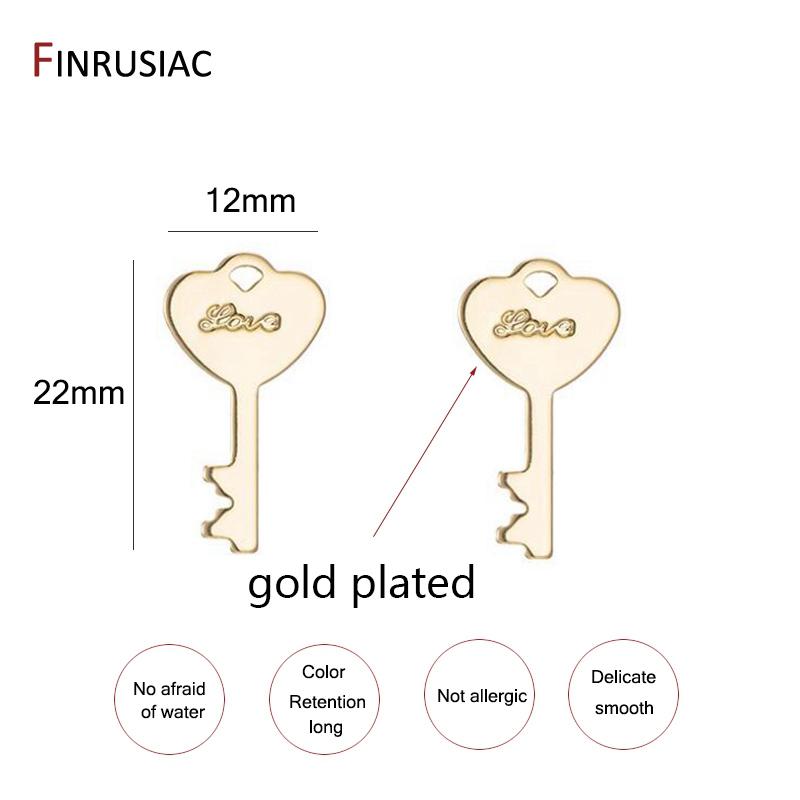 Neues Design Liebes Schlüssel Anhänger Für Schmuckherstellung, Hohe Qualität Messing Metall 14K Gold Beschichtet Charm Für Schmuckherstellung Zubehör