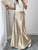 Women's Satin Acetate Light Luxury Elegant Skirt for Spring, Summer, and Autumn