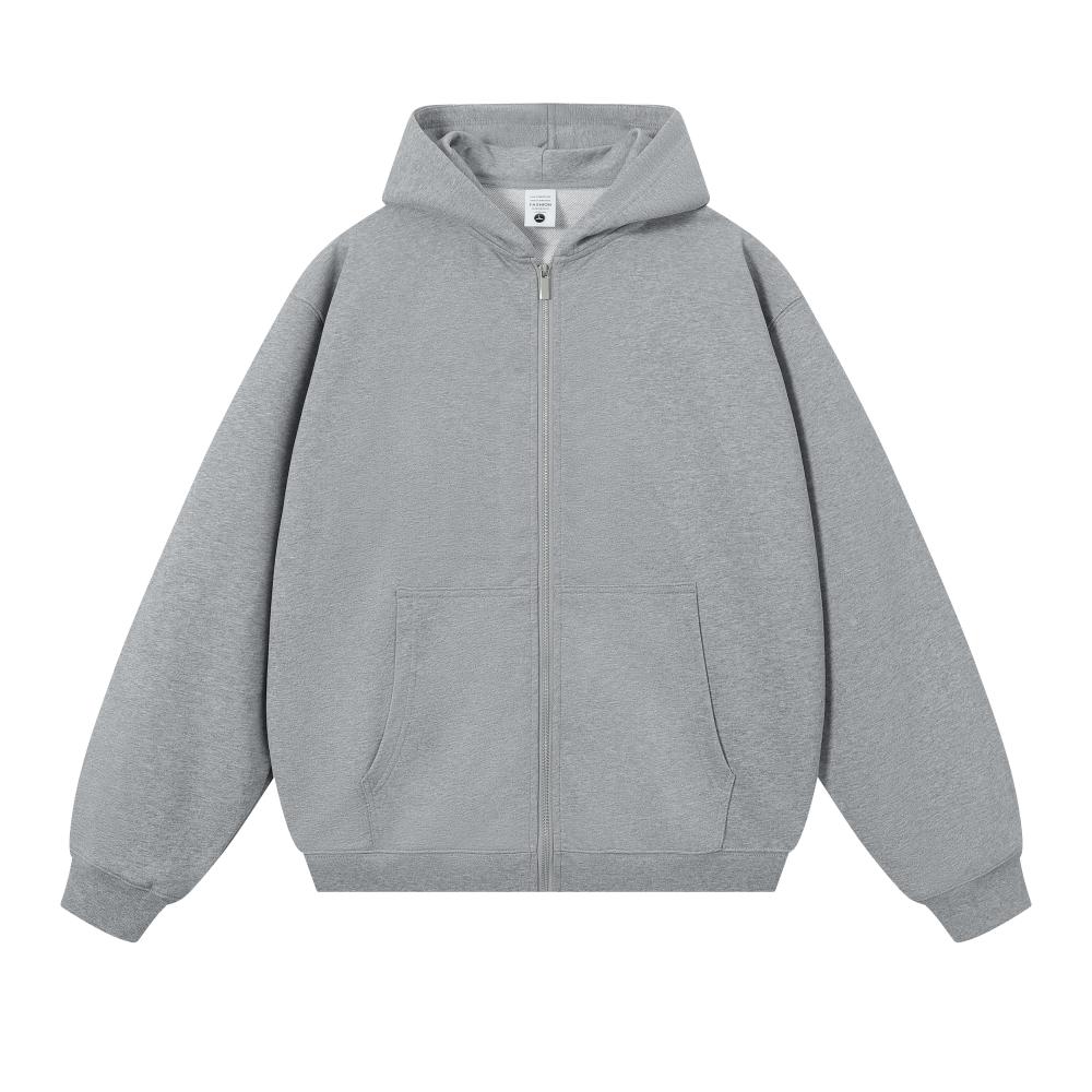 Hooded Zipper Sweatshirt Jacket for Men and Women Loose Fit Autumn Winter Thickened Sports Casual Cardigan