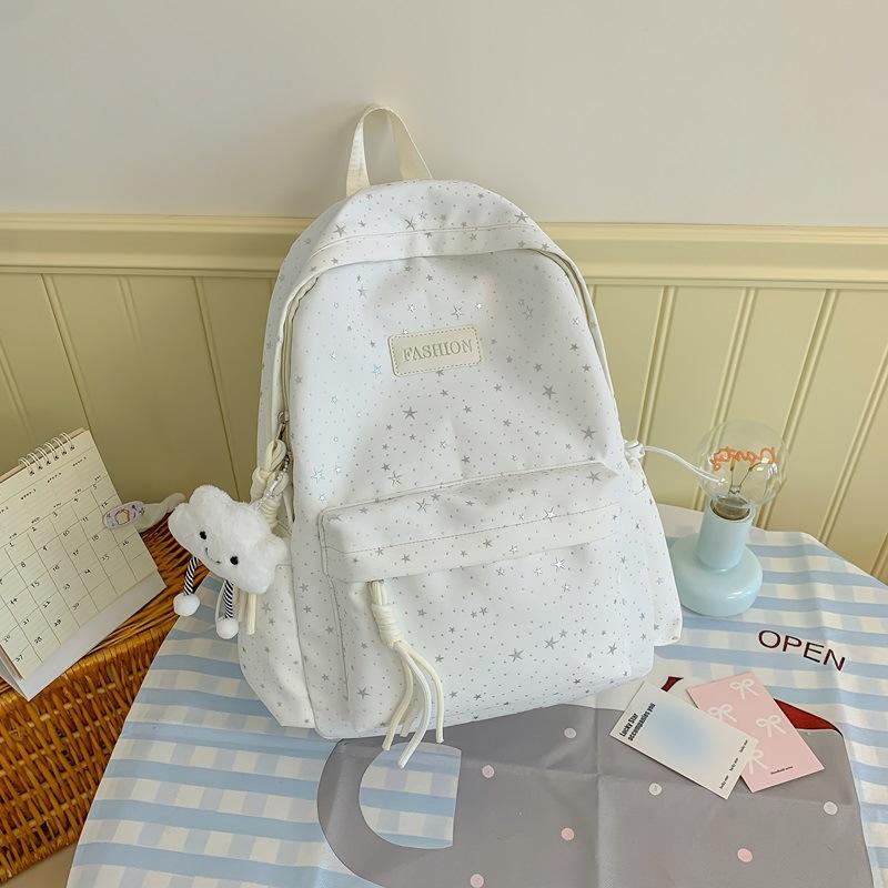 Schoolbag Japanese Ins New Fresh and Sweet Star Schoolbag Large Capacity Lightweight Backpack Junior High School Student Backpack