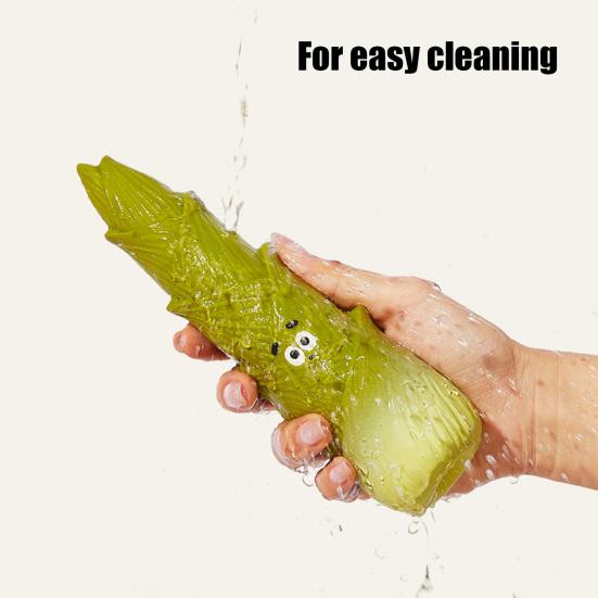 Latex Dog Teething Toy Squeaky Dog Chew Toy Cute Banana Sugarcane Bamboo Shoot Dog Teeth Cleaning Toy for Puppies Aggressive Chewers Interactive Play