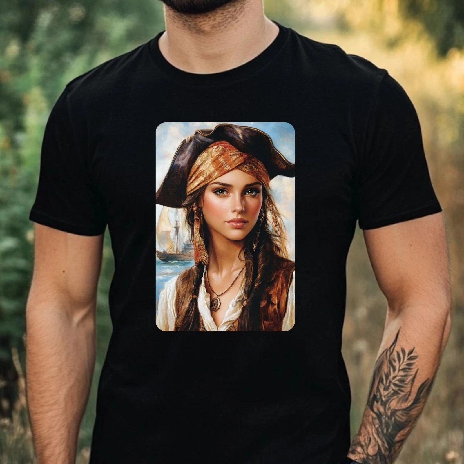 T-Shirt Herren Pirat Portrait Motiv Baumwolle Größe XS bis 5XL XXXXL