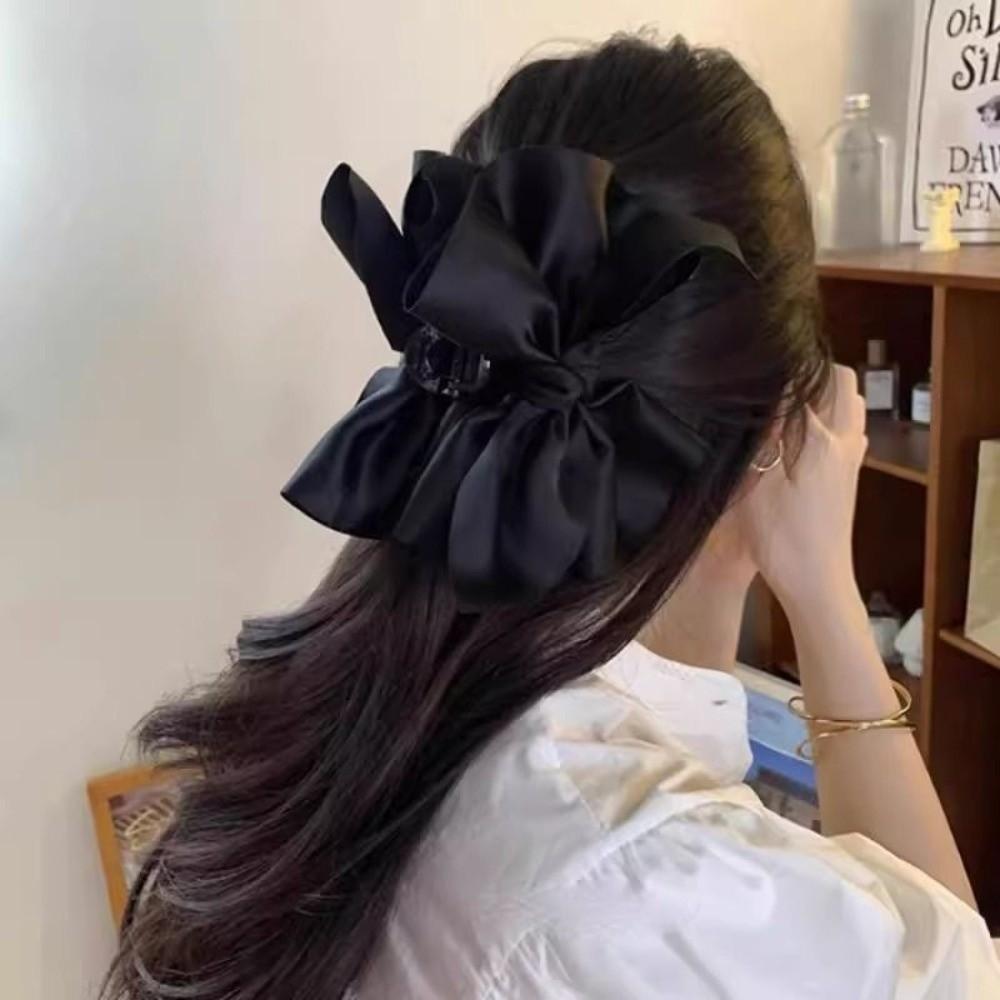Shark Clip Big Bow Hairgrips Beige Black Grasping Clip Creative Hair Claw Women Girl Gift