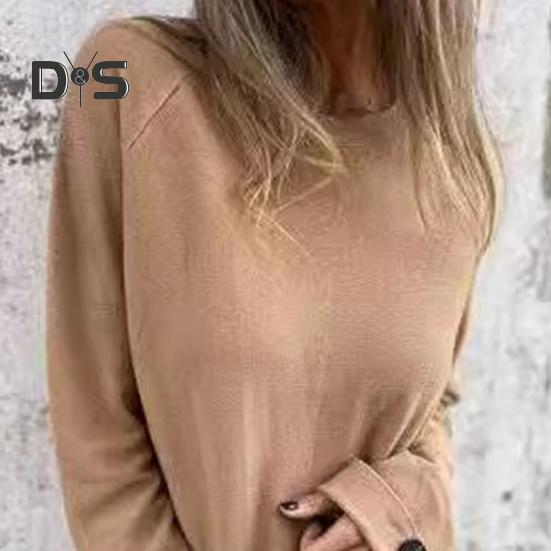 Dámské tričko s kulatým výstřihem Raglán s dlouhým rukávem Knoflíky Manžety Tričko Jednobarevné Volný střih Ležérní pulovry Denní nošení