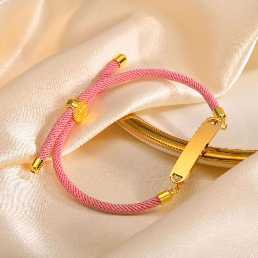 Free Engrave Name Date Bracelets for Women Girls Stainless Steel Milan Rope Hand Chain Bracelet Customized Jewelry Gift