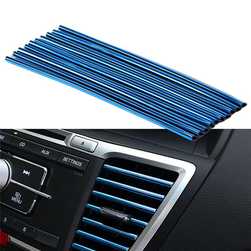10 Pcs Car Styling Air Outlet Coating Finish 20cm Inner Molding Strip Ventilation Grille Switch Accessories For The Car Interior
