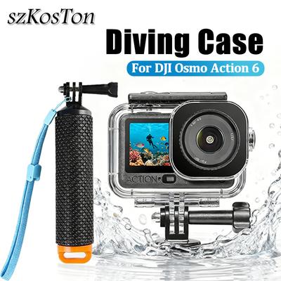 Estuche Portátil Impermeable para DJI Osmo Action 6 - Carcasa Submarina de Buceo con Barra de Flotabilidad Accesorios para Carcasa de Cámara