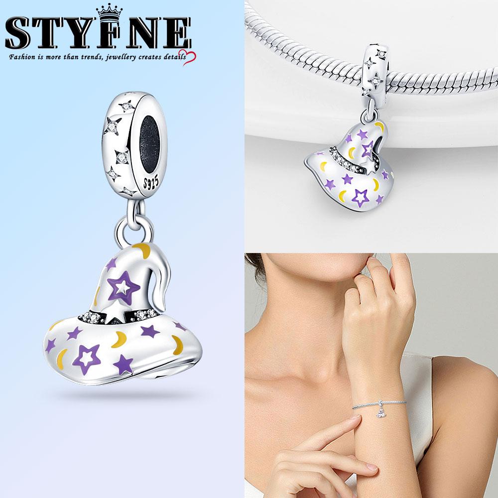 Copper Halloween Purple Luminous Charm Pendant Beads Fit Original Bracelet For Women Valentine Day Jewelry Gifts