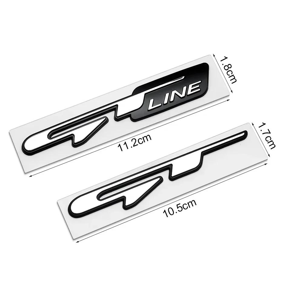 AANB1 3D Car GT line Design Fender Rear Trunk body Emblem Badge sticker For Peugeot For Kia K9 Forte Ceed Cerato RIO K3 K5 Accessories
