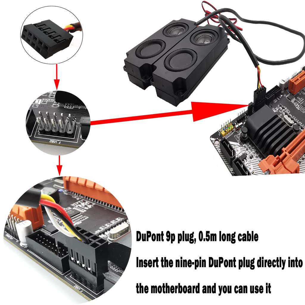 10045 Cavity Speaker Sound Card Amplifier CTRICALVER DuPont USB9p Plug Cable Length PC Speaker 3W 8 5V Suitable for TV Equipment and Other Electronic