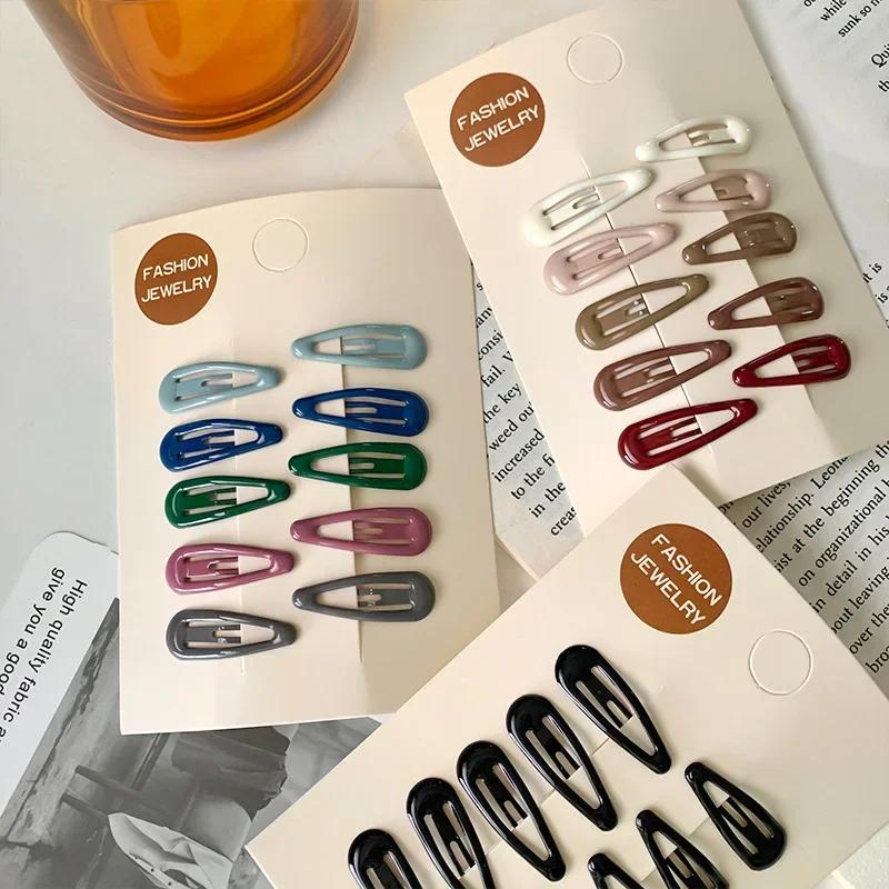 10Pcs/Bag Sweet Candy Color Waterdrop Shape Hairpins for Girls Hair Clips BB Hairpin Barrettes Headwear Kids Hair Accessories