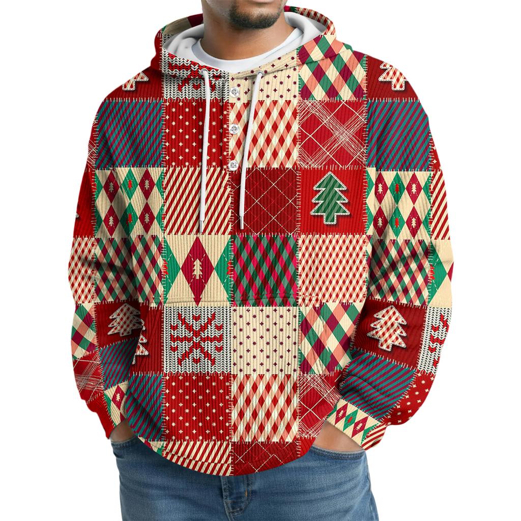 Men's Knit Hooded Sweatshirt Casual Long-Sleeve Sweatshirt