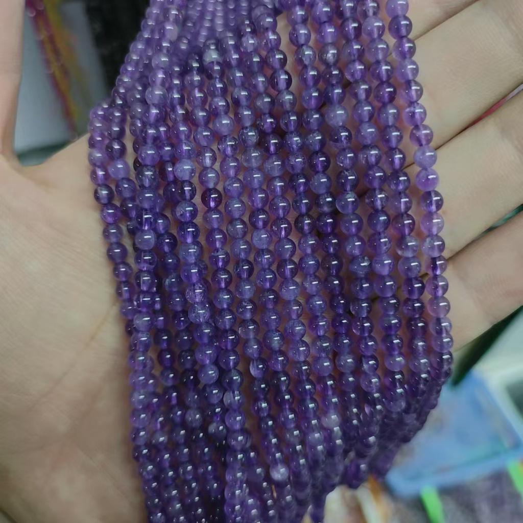 Natural Stone Amethyst Beads 2/3/4/mm Round Smooth Beads For Jewelry Making DIY Earrings Bracelet Necklace Accessory