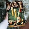 Vintage Metalen Wanddecoratie Champagne Decor Bord Gouden Flessen Elegant Binnen Buiten Huis Bar